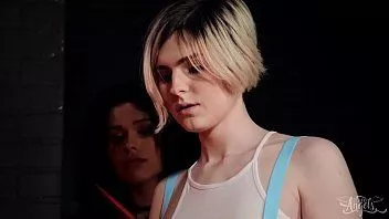تشغيل صغير tit ts ella hollywood و (alisia) يمارس الجنس مع بعضهم البعض و كبير ديك (dante colle) في Halloween THREEWAY - Transangels