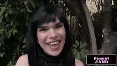 Play Tranny Debutante's First Time Outdoors